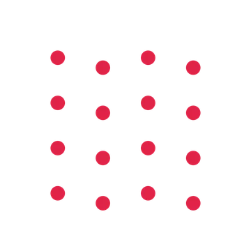 A transparent panel of dots in a diagonal layout with 4 rows for layering over a coloured background.