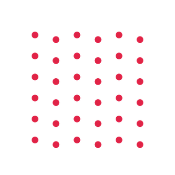 A transparent panel of dots in a diagonal layout with 6 rows for layering over a coloured background.