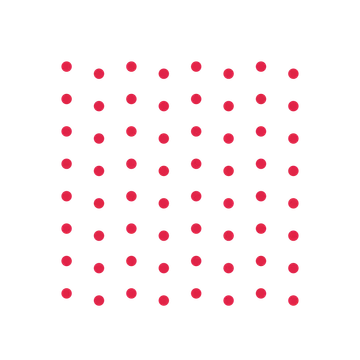 A transparent panel of dots in a diagonal layout with 8 rows for layering over a coloured background.