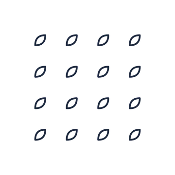 A transparent panel of leaves in a aligned layout with 4 rows for layering over a coloured background.