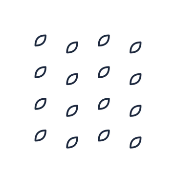 A transparent panel of leaves in a diagonal layout with 4 rows for layering over a coloured background.