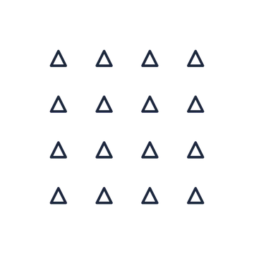 A transparent panel of triangles in a aligned layout with 4 rows for layering over a coloured background.