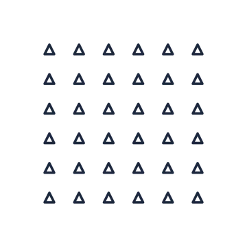 A transparent panel of triangles in a aligned layout with 6 rows for layering over a coloured background.