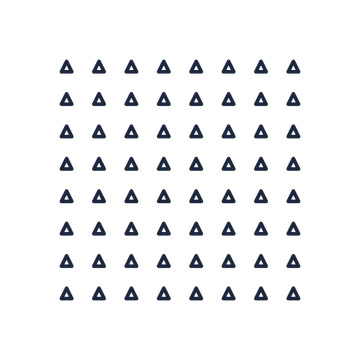 A transparent panel of triangles in a aligned layout with 8 rows for layering over a coloured background.