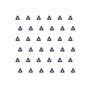 A transparent panel of triangles in a staggered layout with 6 rows for layering over a coloured background.