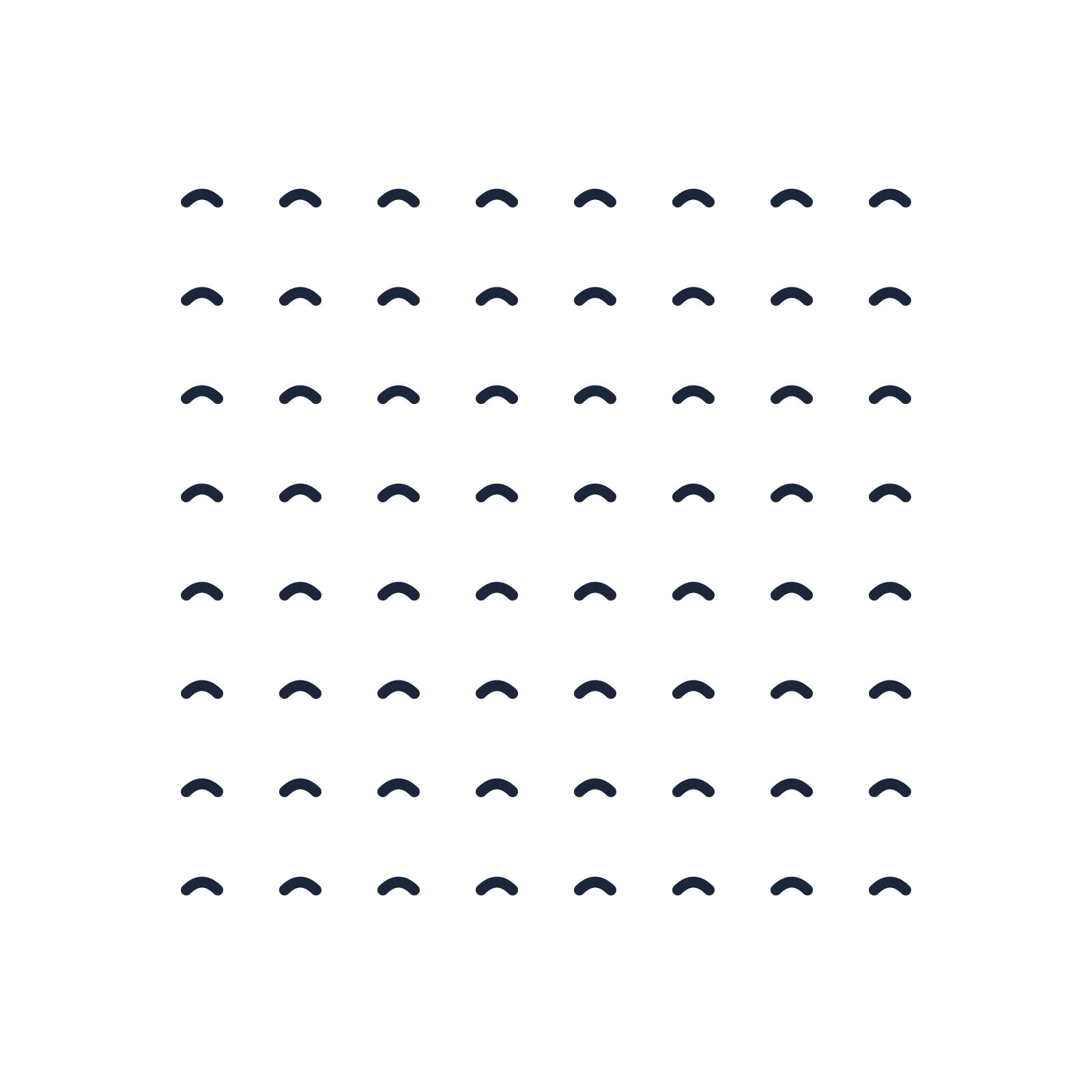 A transparent panel of waves in a aligned layout with 8 rows for layering over a coloured background.