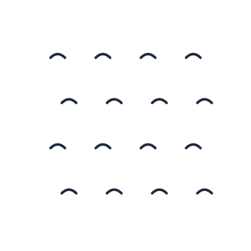 A transparent panel of waves in a staggered layout with 4 rows for layering over a coloured background.