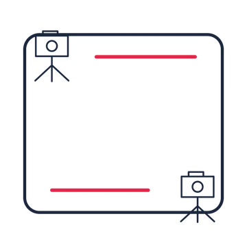 A corner frame composition featuring photography camera tripod for Photography designs.
