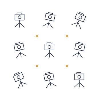 A scattered pattern composition featuring photography camera tripod for Photography designs.