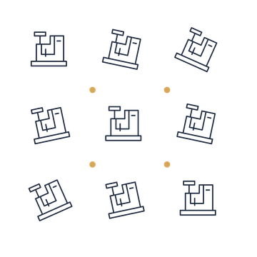 A scattered pattern composition featuring maker sewing machine for Shops & makers designs.
