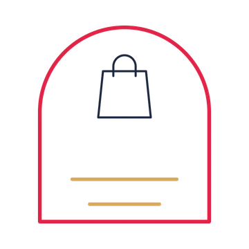 A arch label composition featuring retail shopping bag for Shops & makers designs.