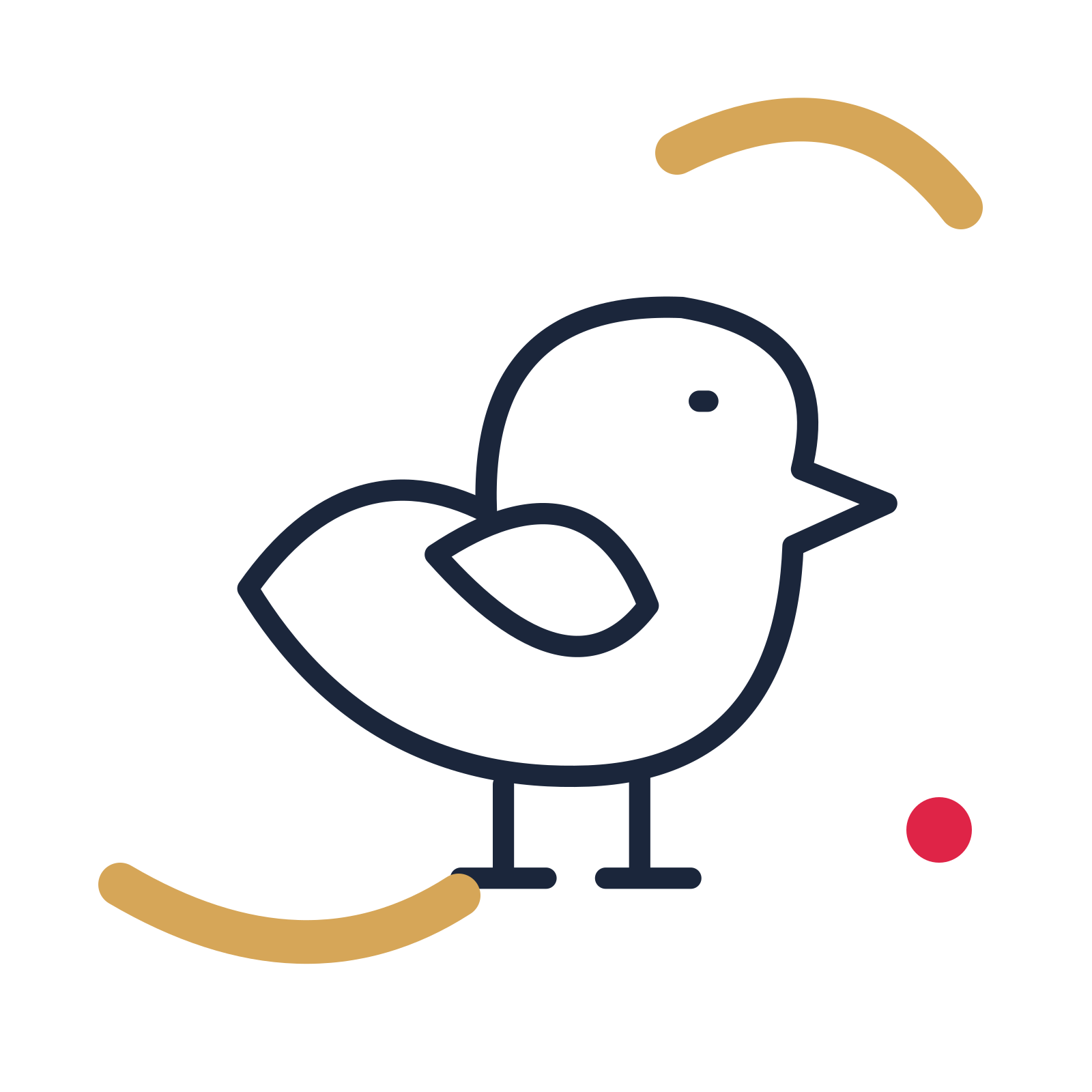 Garden songbird in a duotone drawing with clear rounded lines.