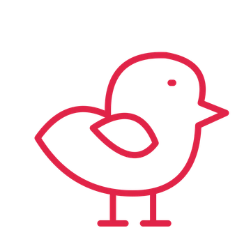 Garden songbird in an outline drawing with clear rounded lines.