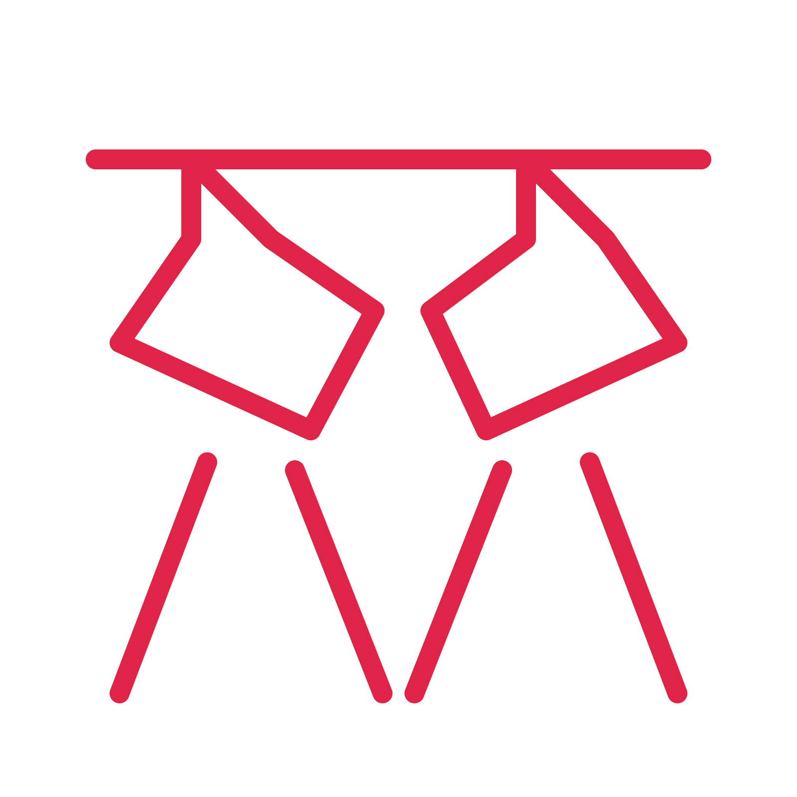 Event stage lights in an outline drawing with clear rounded lines.
