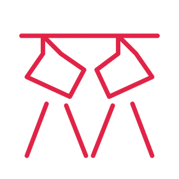 Event stage lights in an outline drawing with clear rounded lines.
