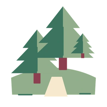 Quiet woodland with a winding forest path.