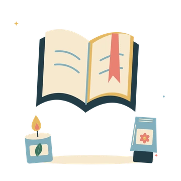 Wellbeing pause with a book and spa candle.