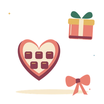 Birthday treats with chocolate and a ribboned gift.