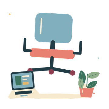 Comfortable workspace with office chair and laptop.