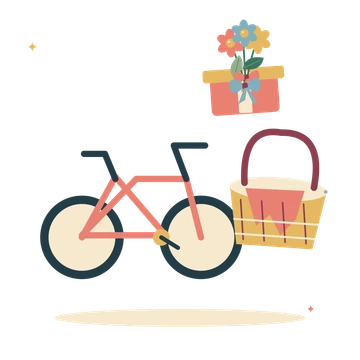 Neighbourhood bike ride with a little picnic basket.