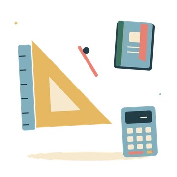 School geometry with a ruler and little notebook.