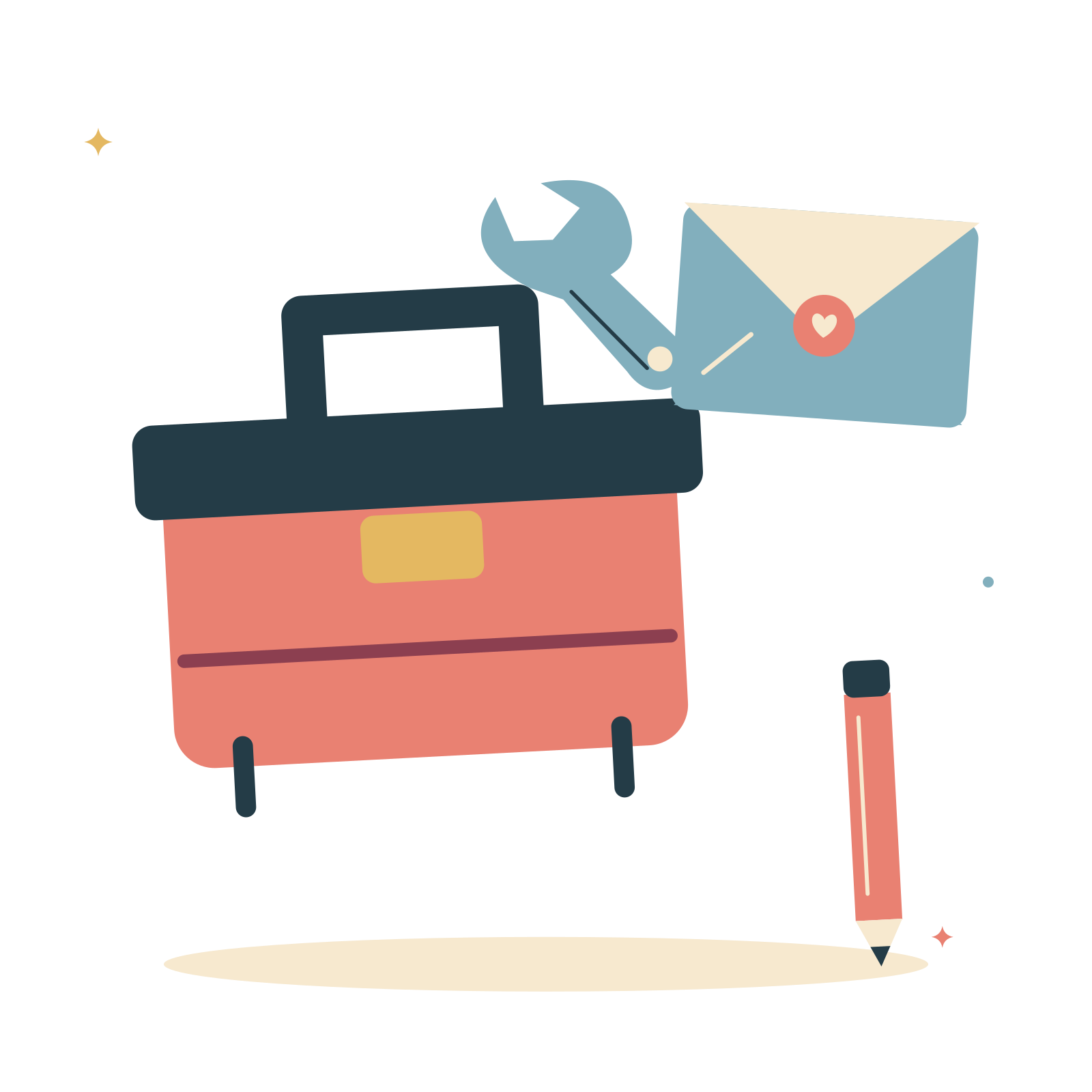 Workshop gift with a toolbox and handwritten card.