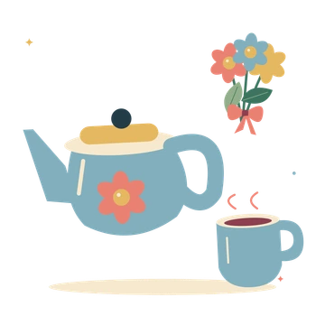 Mother's Day tea with flowers and a warm cup.