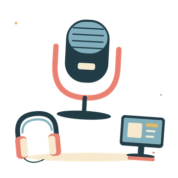 Recording day with microphone and studio headphones.