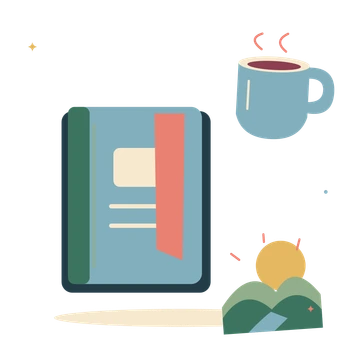 Fresh morning with a diary and warm tea.