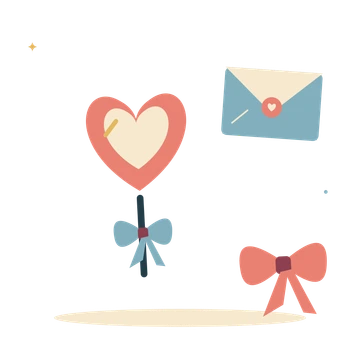 Sweet Valentine with heart candy and a love note.