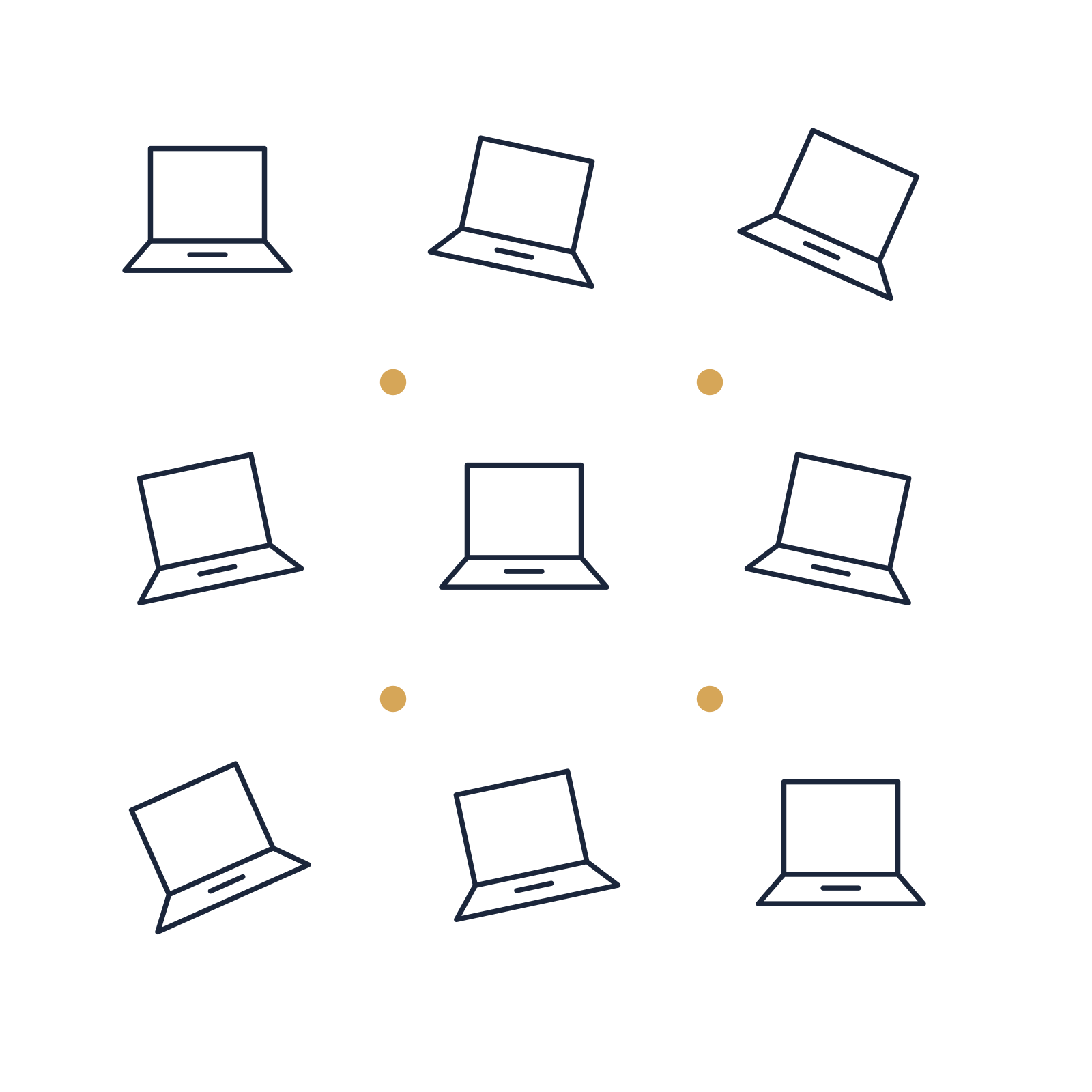A scattered pattern composition featuring portable laptop for Technology designs.