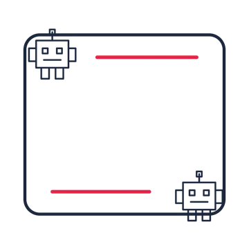 A corner frame composition featuring friendly technology robot for Technology designs.
