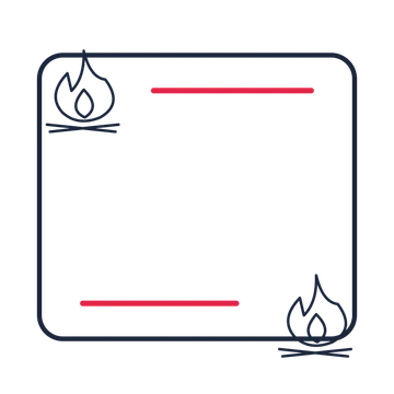 A corner frame composition featuring outdoor campfire for Travel & outdoors designs.