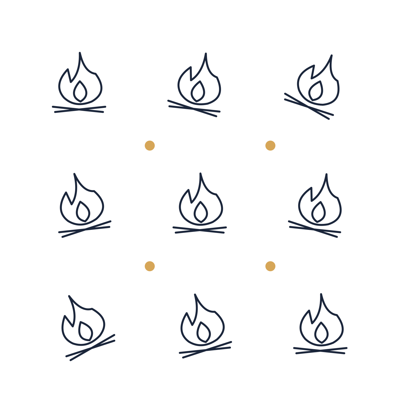 A scattered pattern composition featuring outdoor campfire for Travel & outdoors designs.