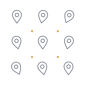 A scattered pattern composition featuring map location pin for Travel & outdoors designs.