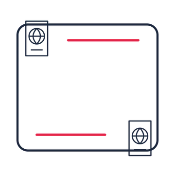 A corner frame composition featuring travel passport for Travel & outdoors designs.