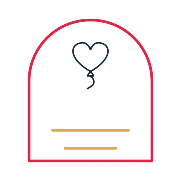 A arch label composition featuring valentine heart balloon for Valentine’s Day designs.