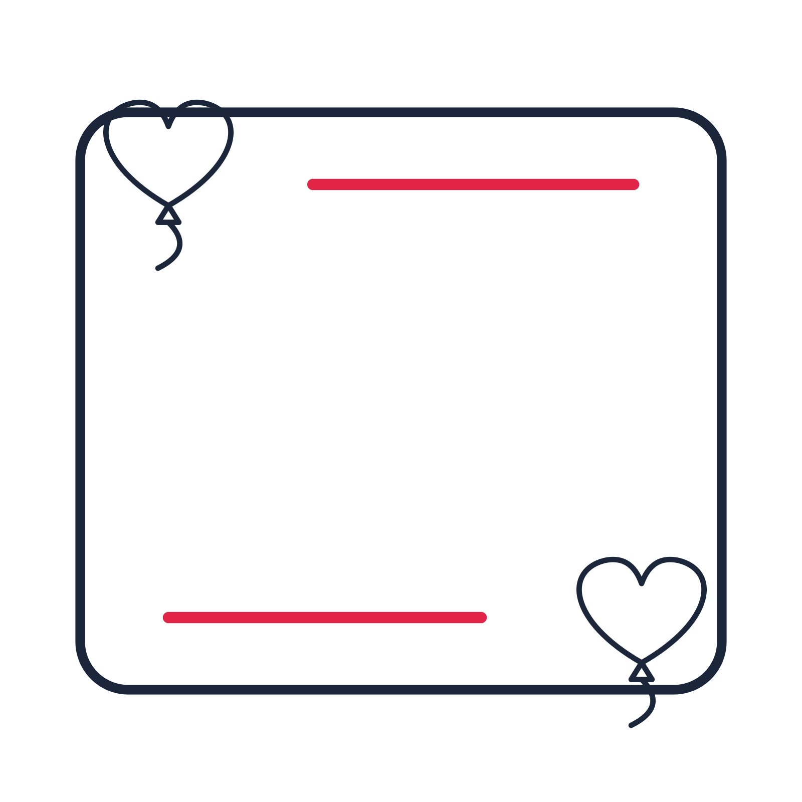 A corner frame composition featuring valentine heart balloon for Valentine’s Day designs.