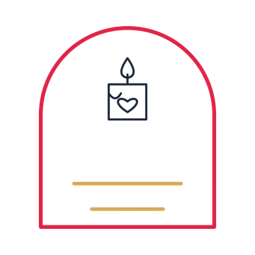 A arch label composition featuring valentine heart candle for Valentine’s Day designs.