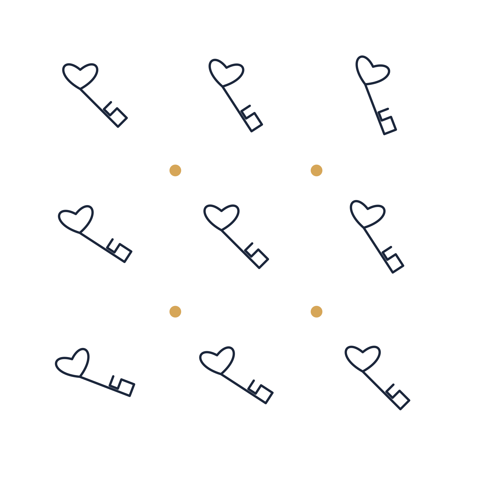 A scattered pattern composition featuring valentine heart key for Valentine’s Day designs.