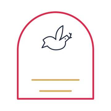 A arch label composition featuring wedding dove carrying a leaf for Weddings designs.