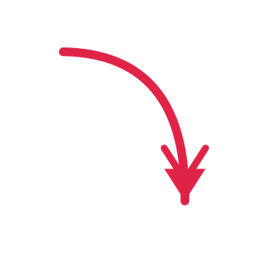 A curve directional arrow pointing south with a double arrowhead.