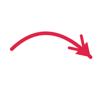 A curve directional arrow pointing south east with a double arrowhead.