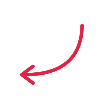 A curve directional arrow pointing west with an open arrowhead.