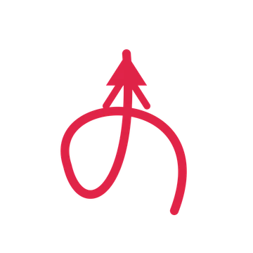 A loop directional arrow pointing north with a double arrowhead.