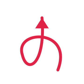 A loop directional arrow pointing north with a solid arrowhead.