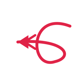 A loop directional arrow pointing west with a double arrowhead.