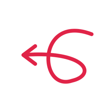 A loop directional arrow pointing west with an open arrowhead.