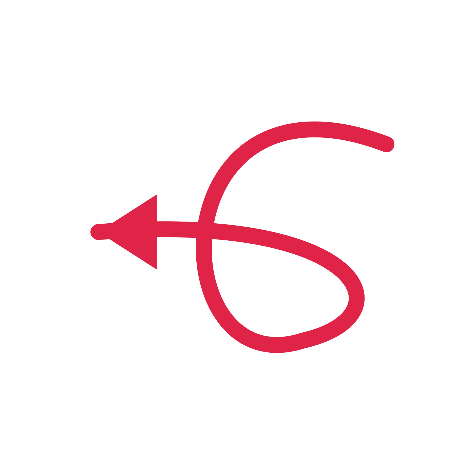 A loop directional arrow pointing west with a solid arrowhead.