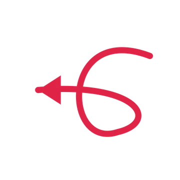 A loop directional arrow pointing west with a solid arrowhead.